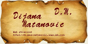 Dijana Matanović vizit kartica